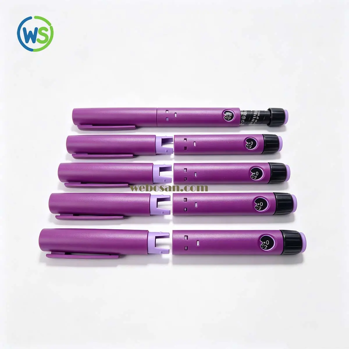 insulin pen colors — WS-DS01 purplish pink finish high-resolution detail 1