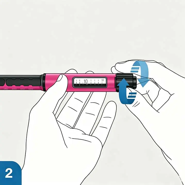 Six-step guide for attaching, using, removing, and safely discarding a disposable insulin pen needle