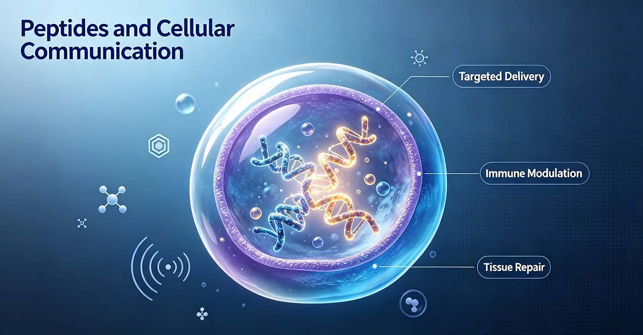 细胞生物学风格示意图——仅为背景;器械选型仍取决于剂量范围与包装,而非分子描述